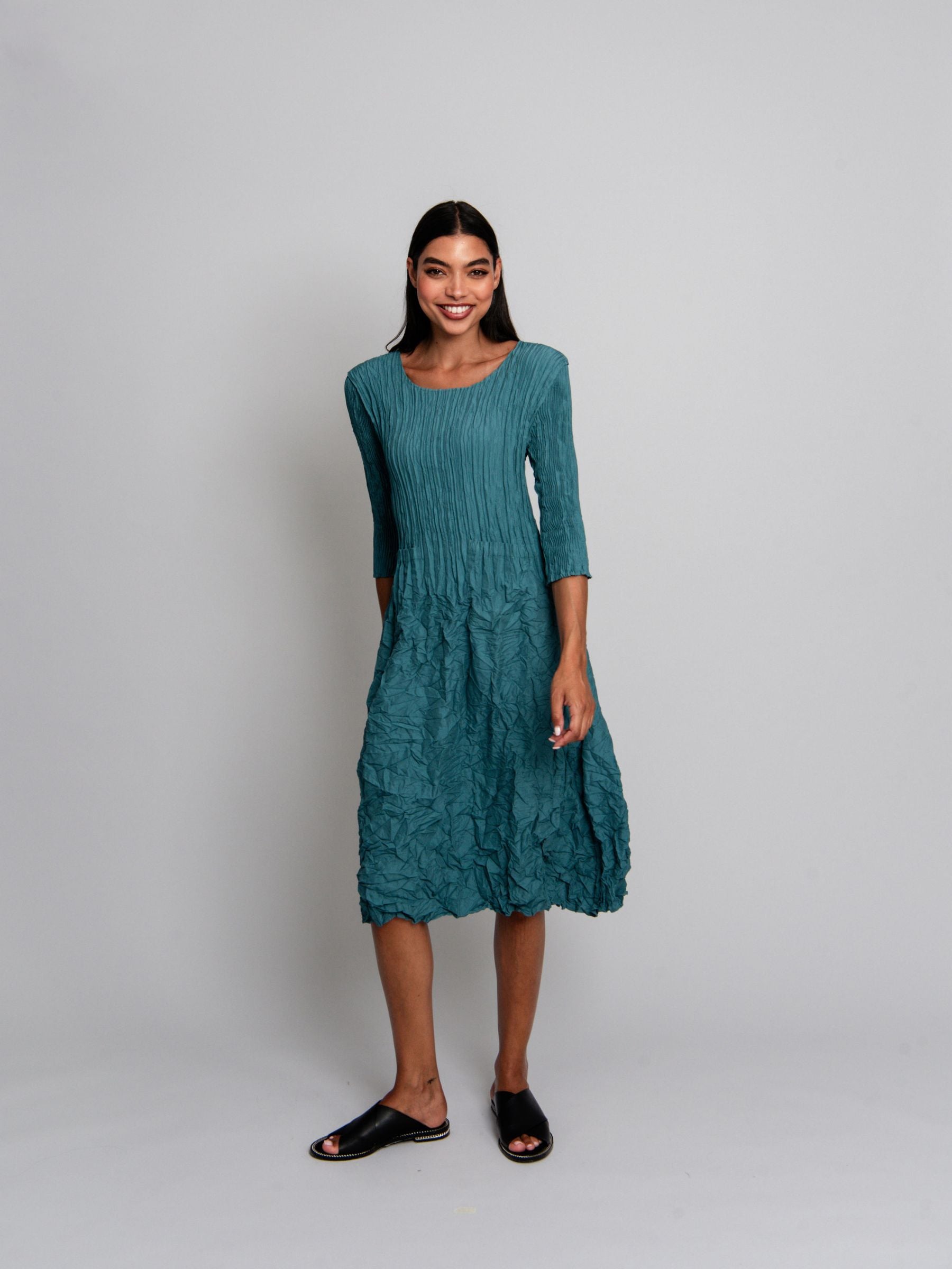 3/4 Sleeve Smash Pocket Dress - Plain Colours | AW26