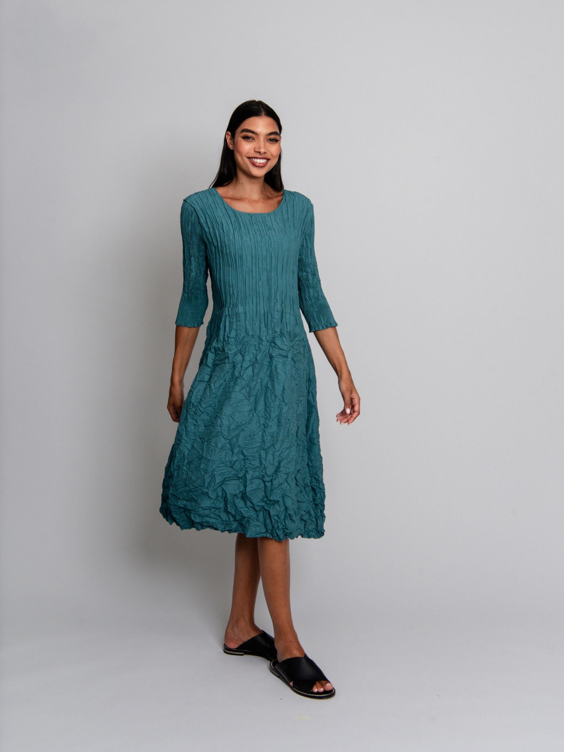 3/4 Sleeve Smash Pocket Dress - Plain Colours | AW26