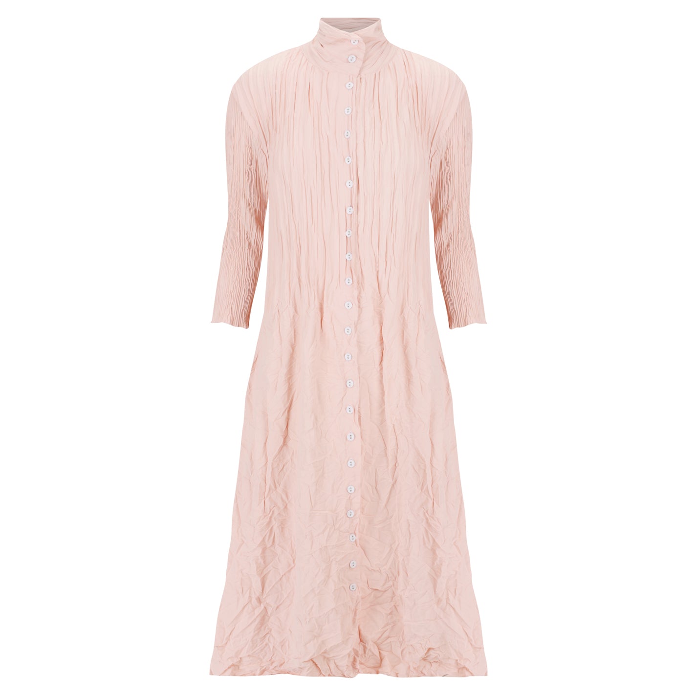 Contrast Linen Like Nehru Coat Dress