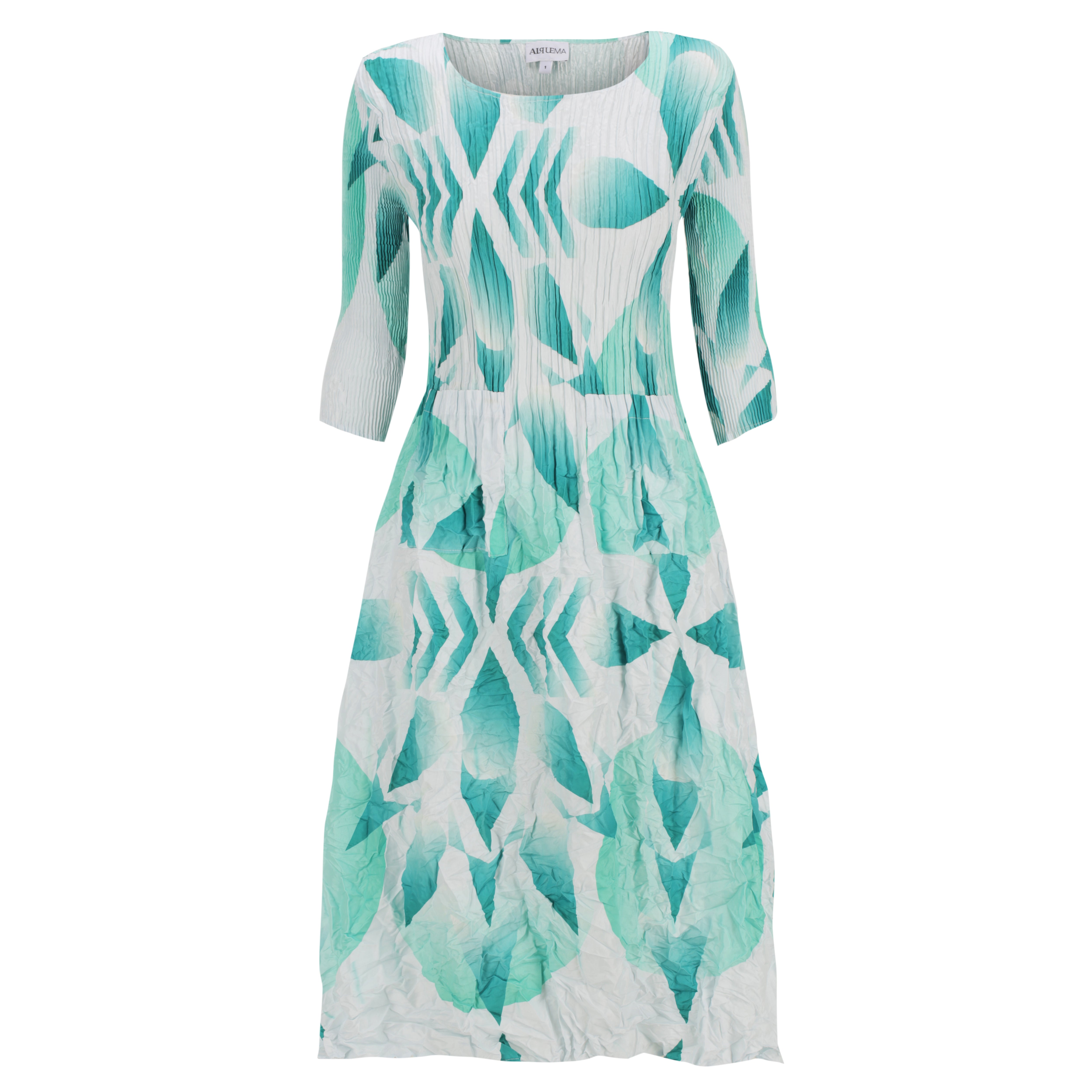3/4 Sleeve Smash Pocket Dress - Prints