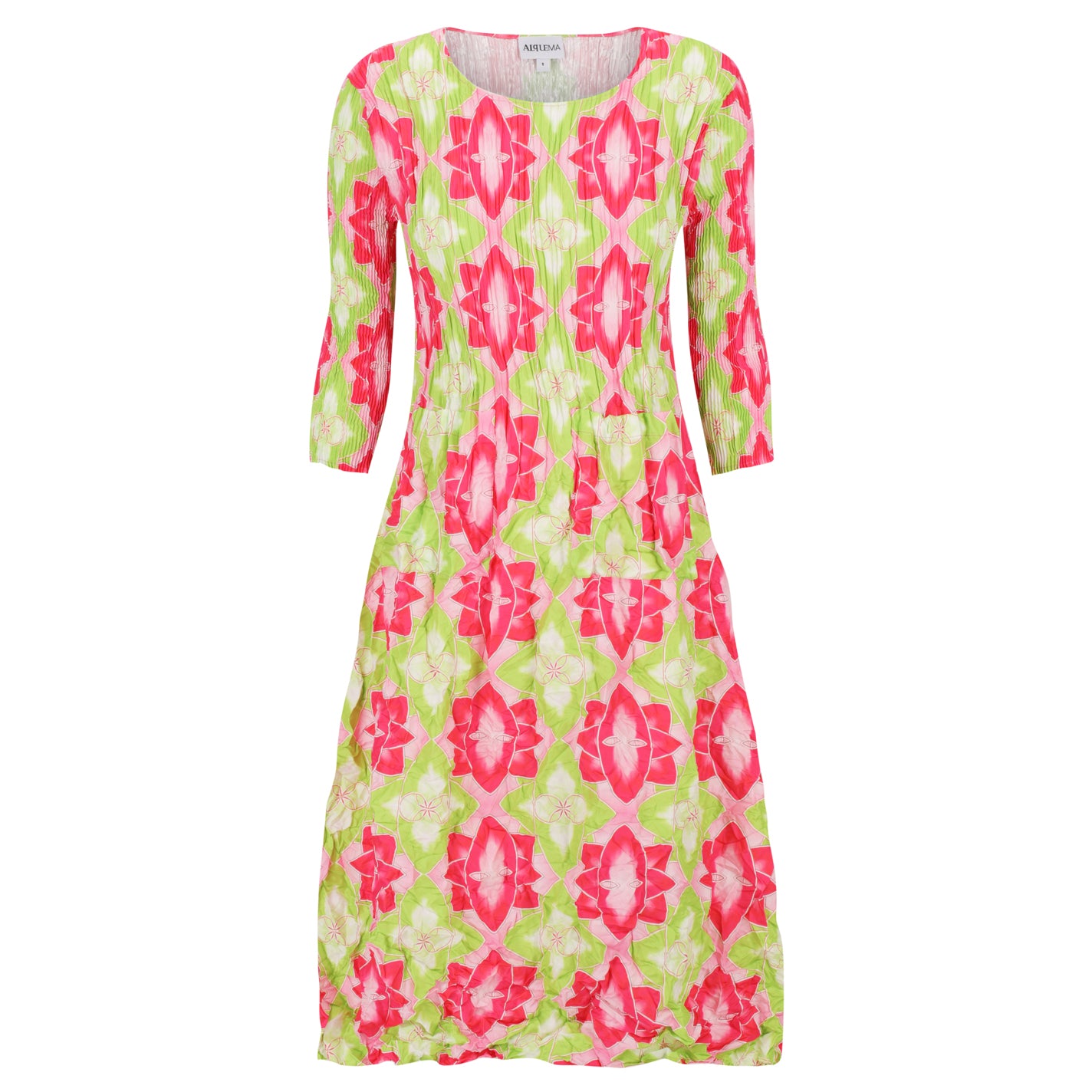 3/4 Sleeve Smash Pocket Dress - Prints