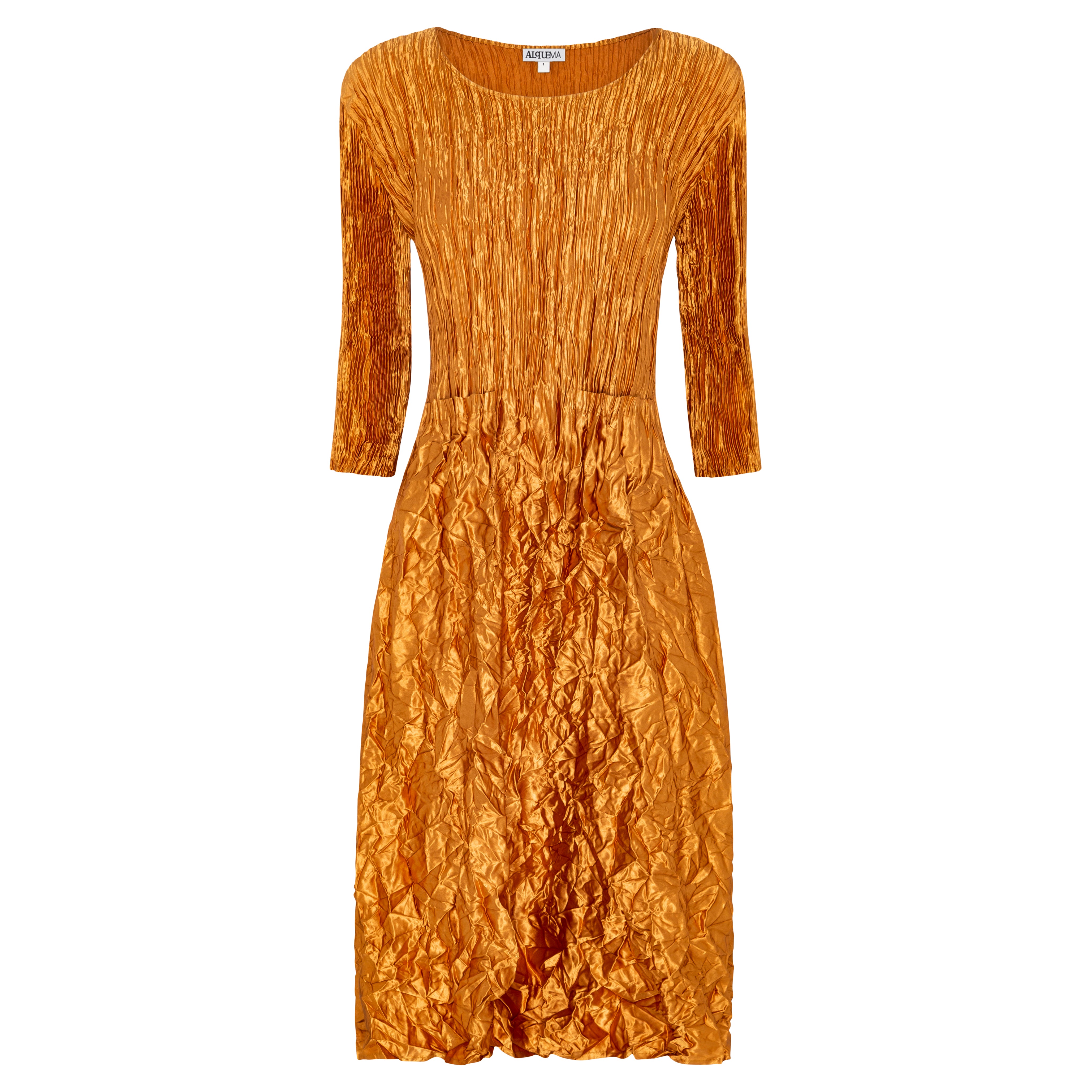 3/4 Sleeve Smash Pocket Dress - Glossy