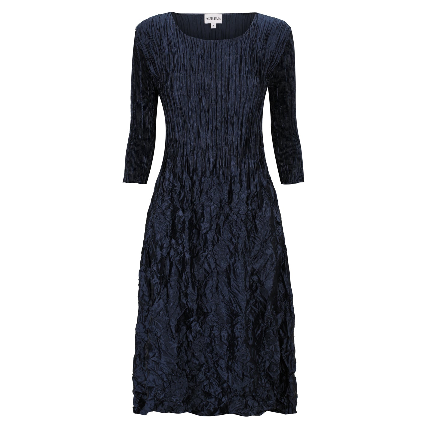 3/4 Sleeve Smash Pocket Dress - Glossy