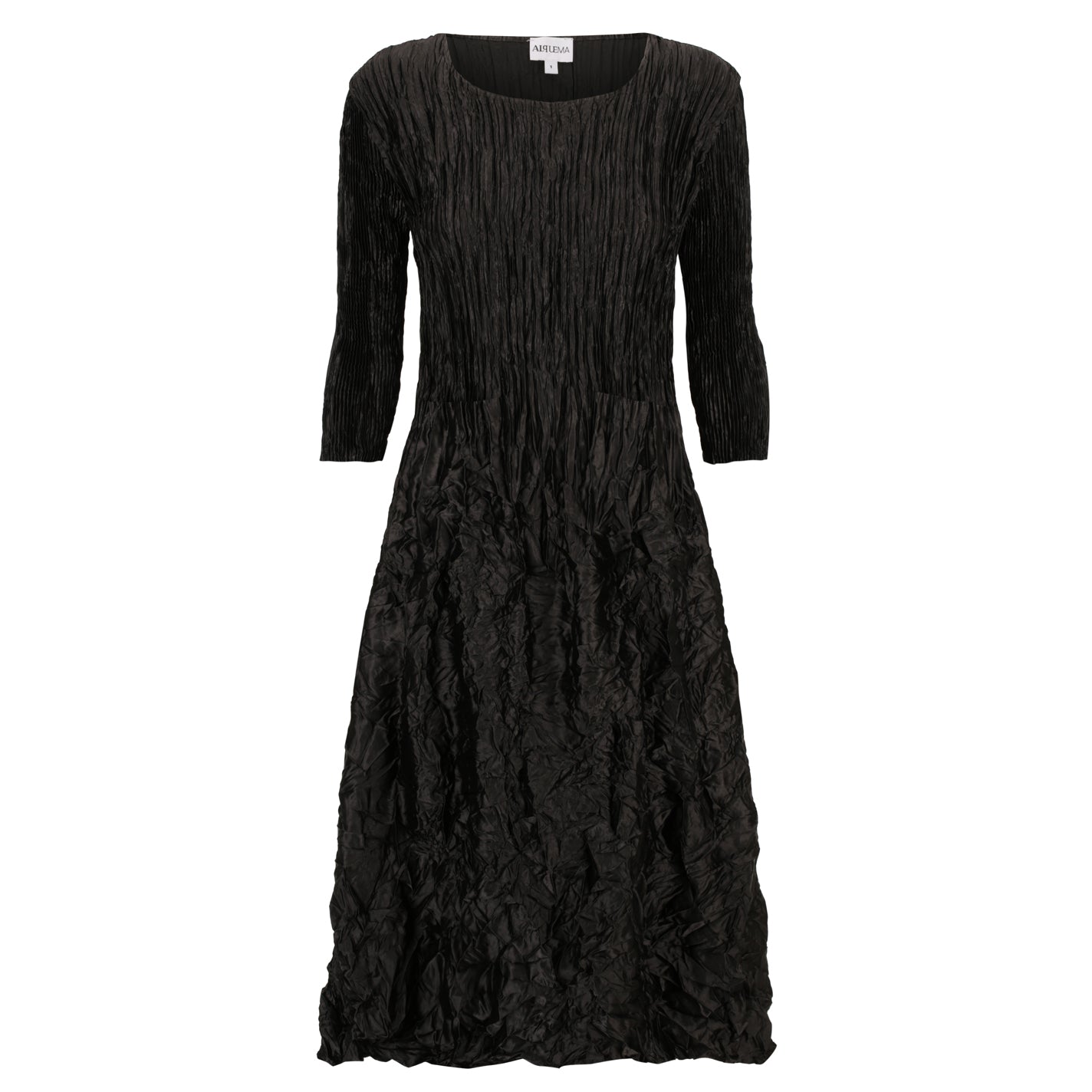 3/4 Sleeve Smash Pocket Dress - Glossy