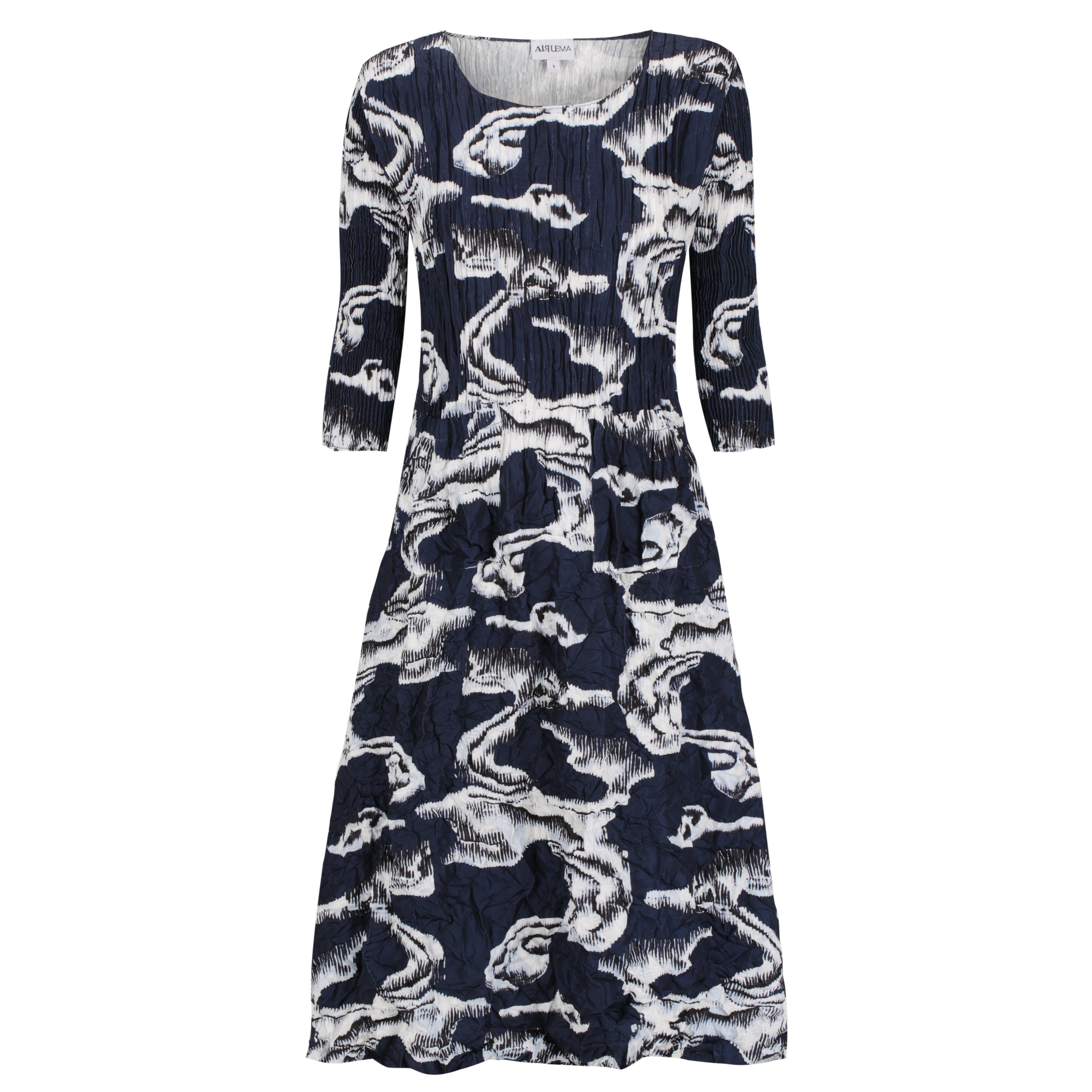 3/4 Sleeve Smash Pocket Dress - Prints