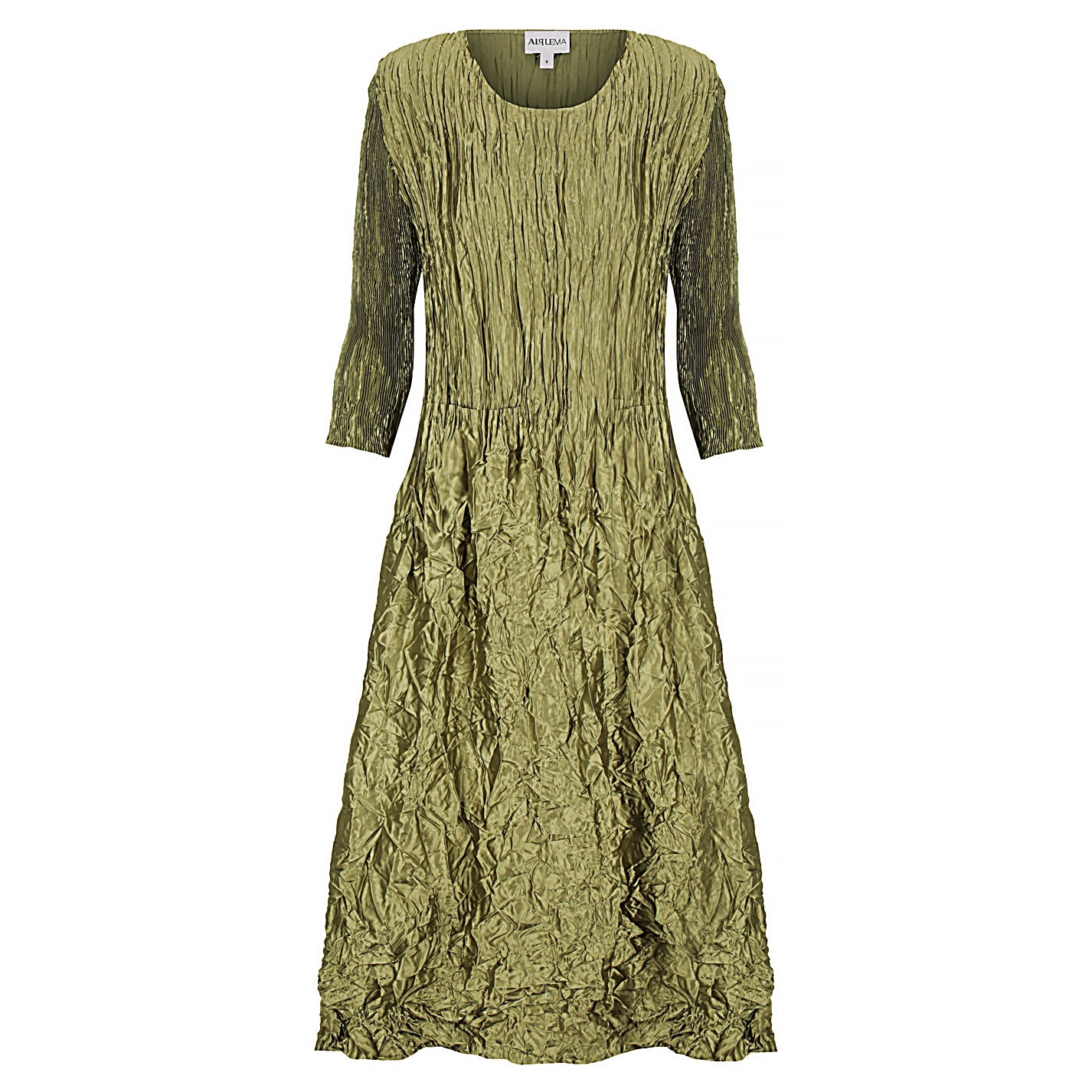 3/4 Sleeve Smash Pocket Dress - Glossy