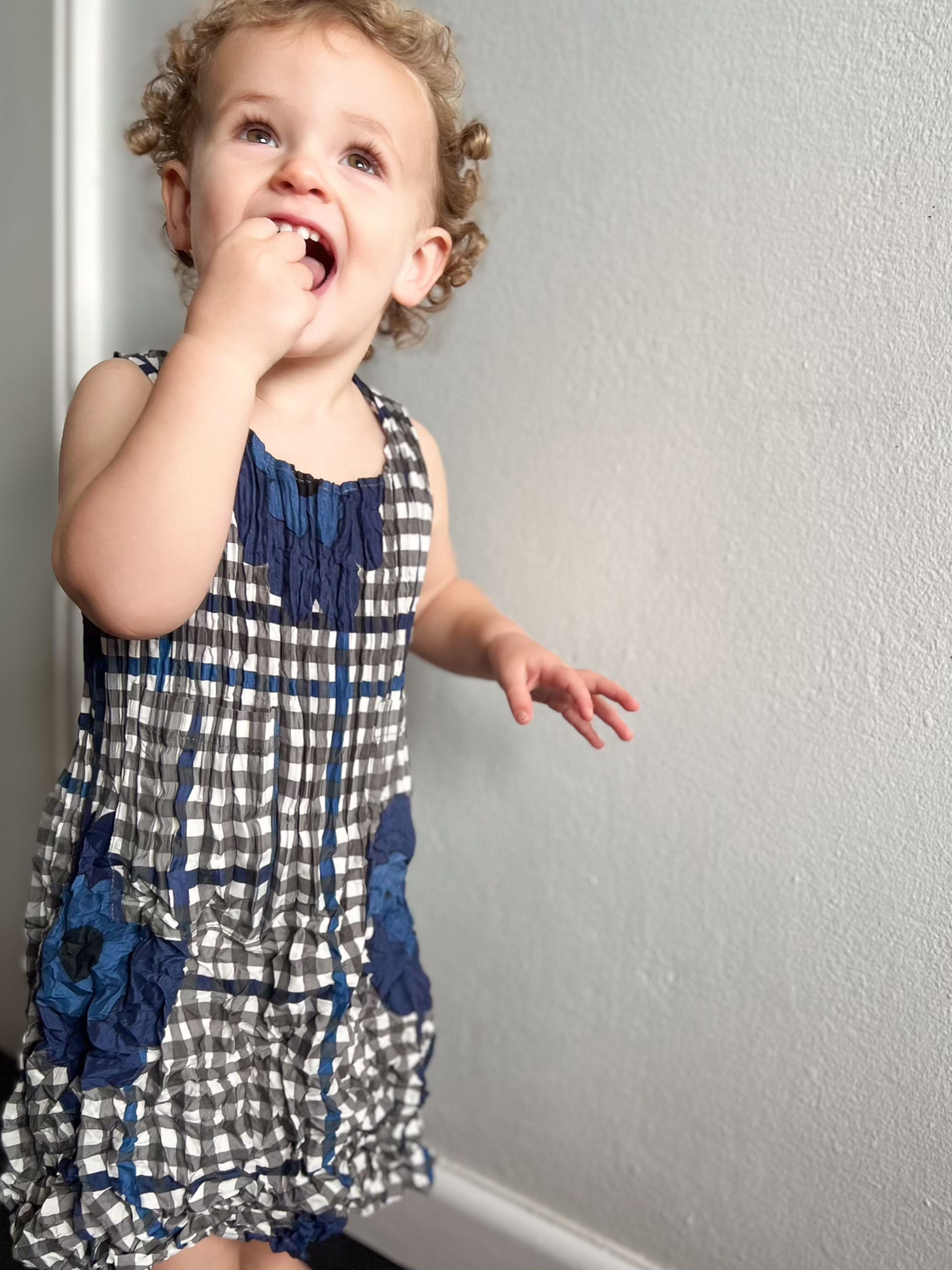 Mini Smash Pocket Dress | Indigo Flower Spot Check