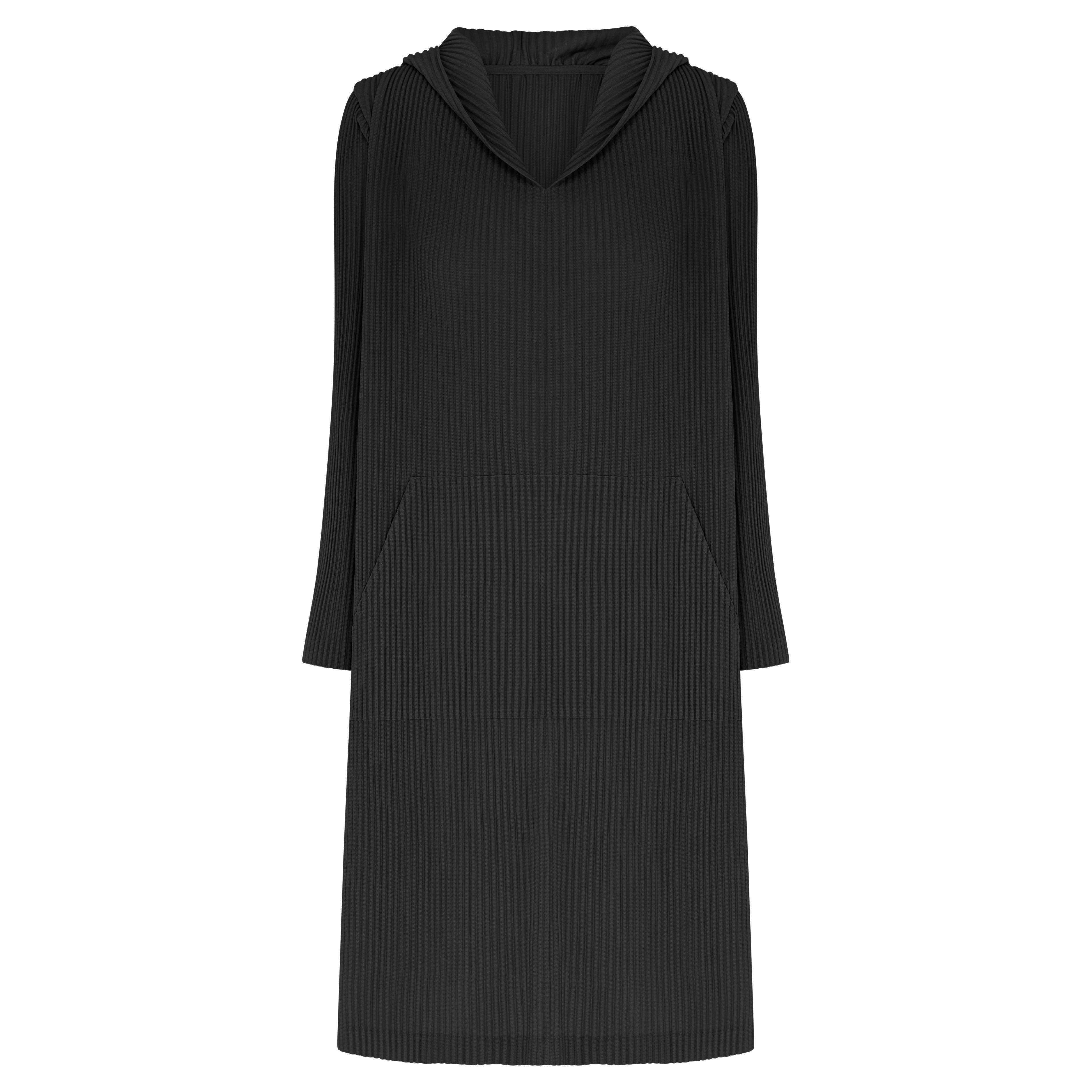 Plisse Hoodie Dress