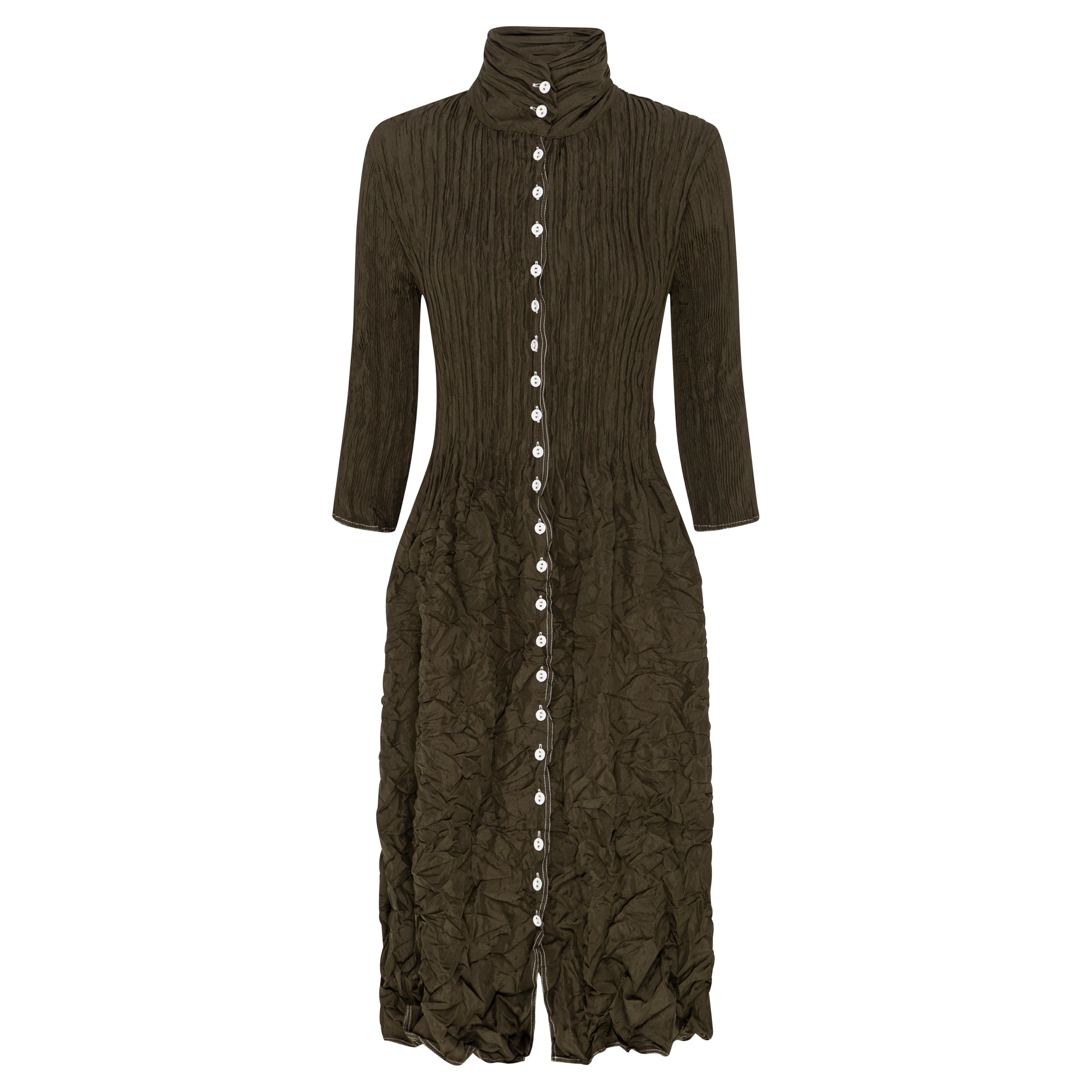 Contrast Nehru Coat Dress