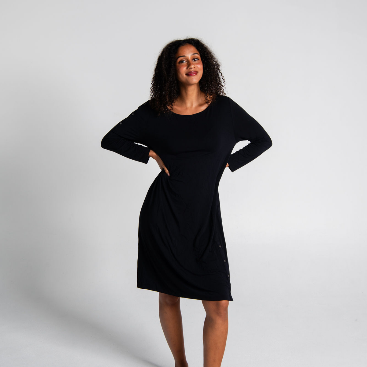Side Button Bamboo Dress