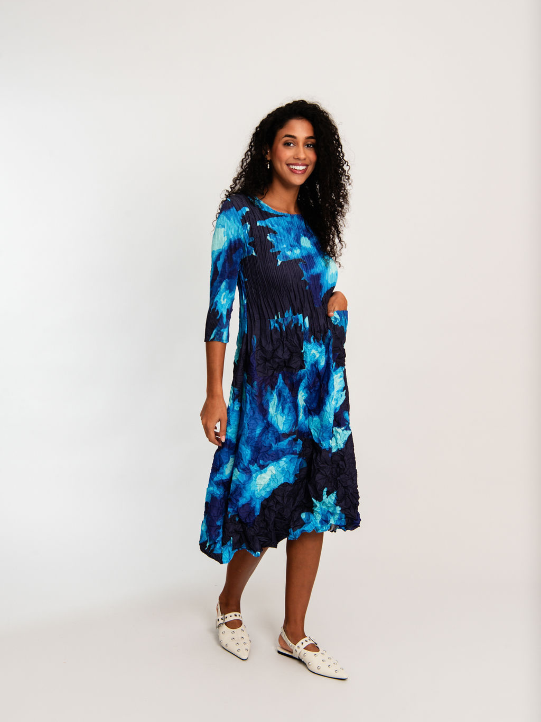 3/4 Sleeve Smash Pocket Dress - Prints | SS25