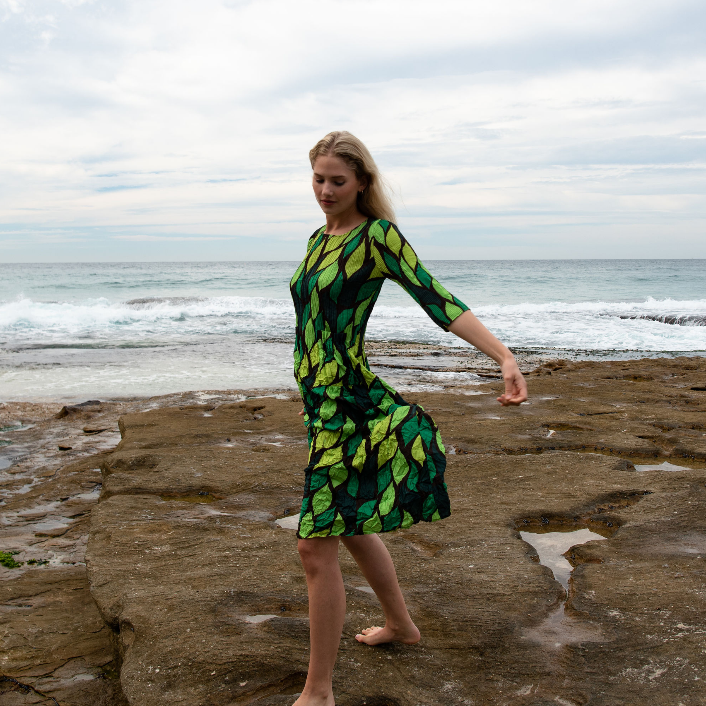 3/4 Sleeve Smash Dress - Prints