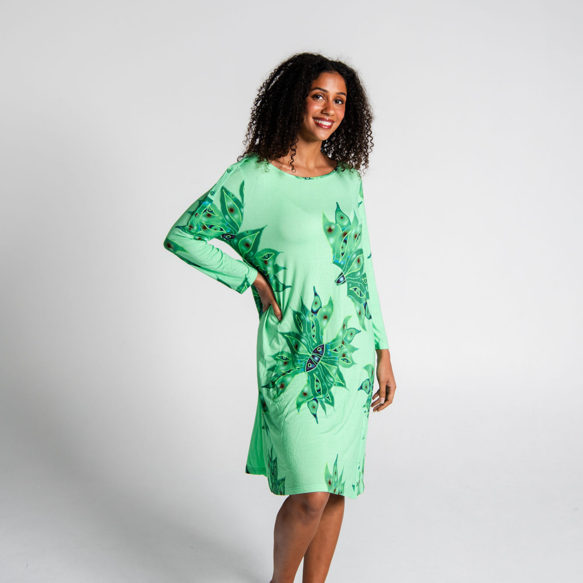 Side Button Bamboo Dress