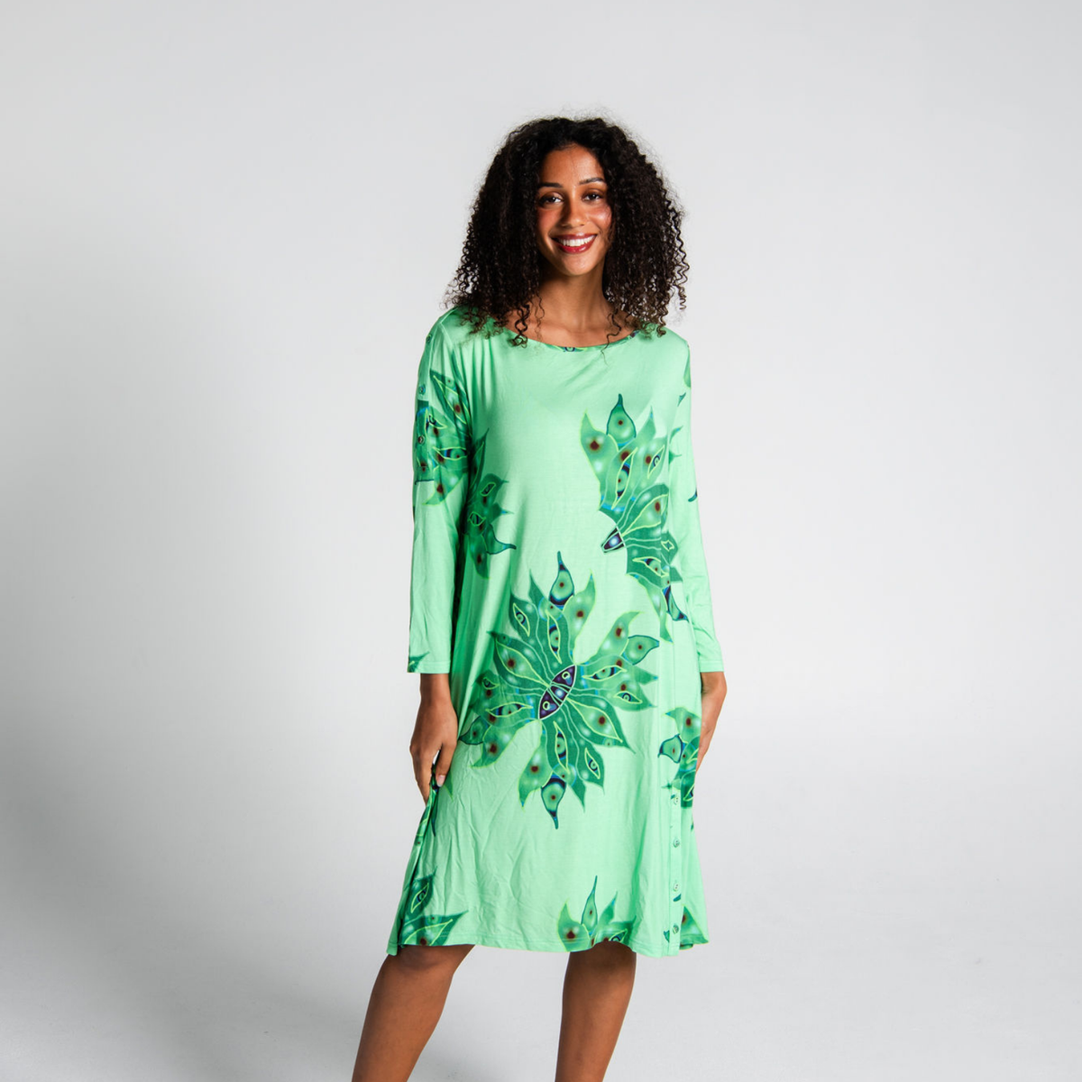 Side Button Bamboo Dress
