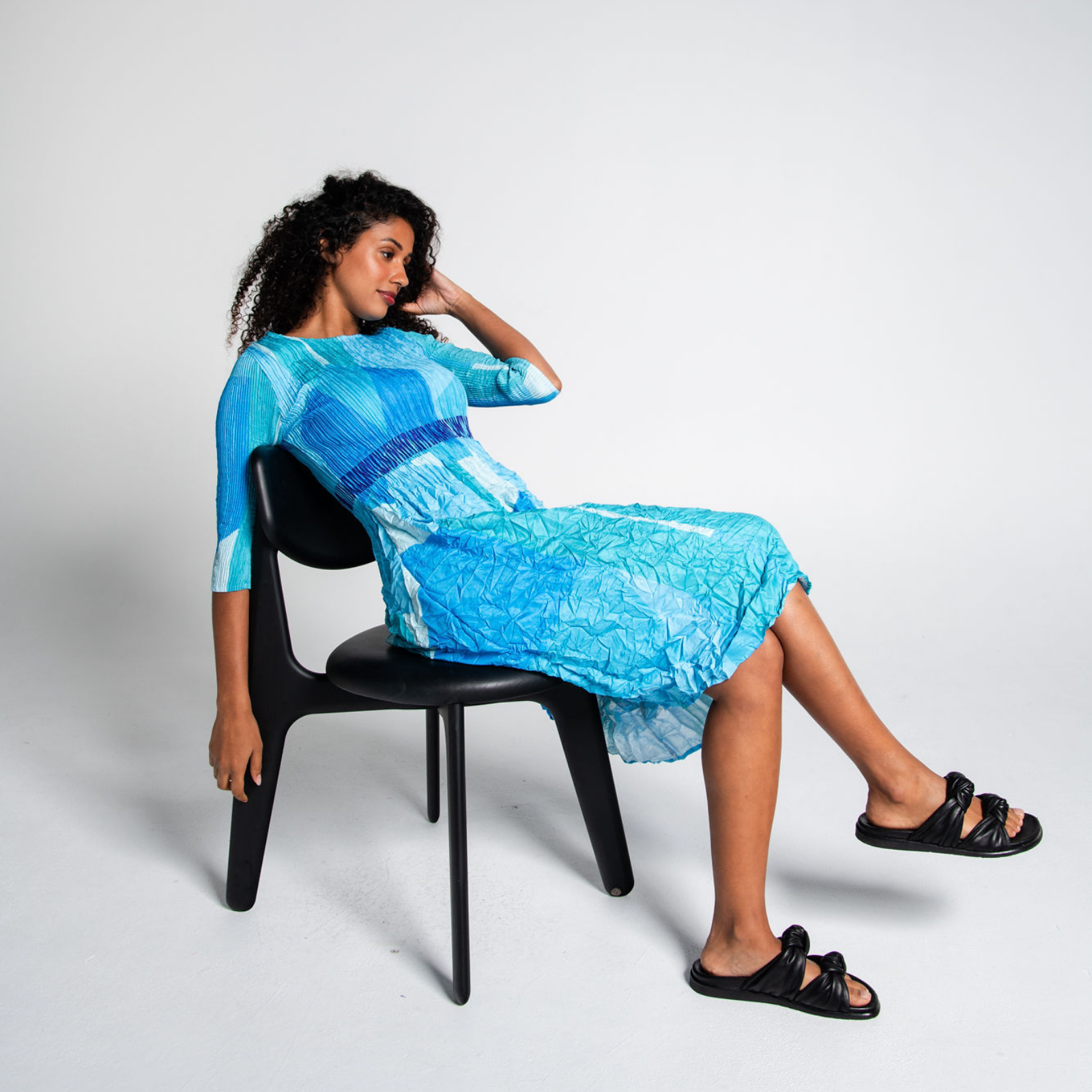3/4 Sleeve Smash Pocket Dress - Prints