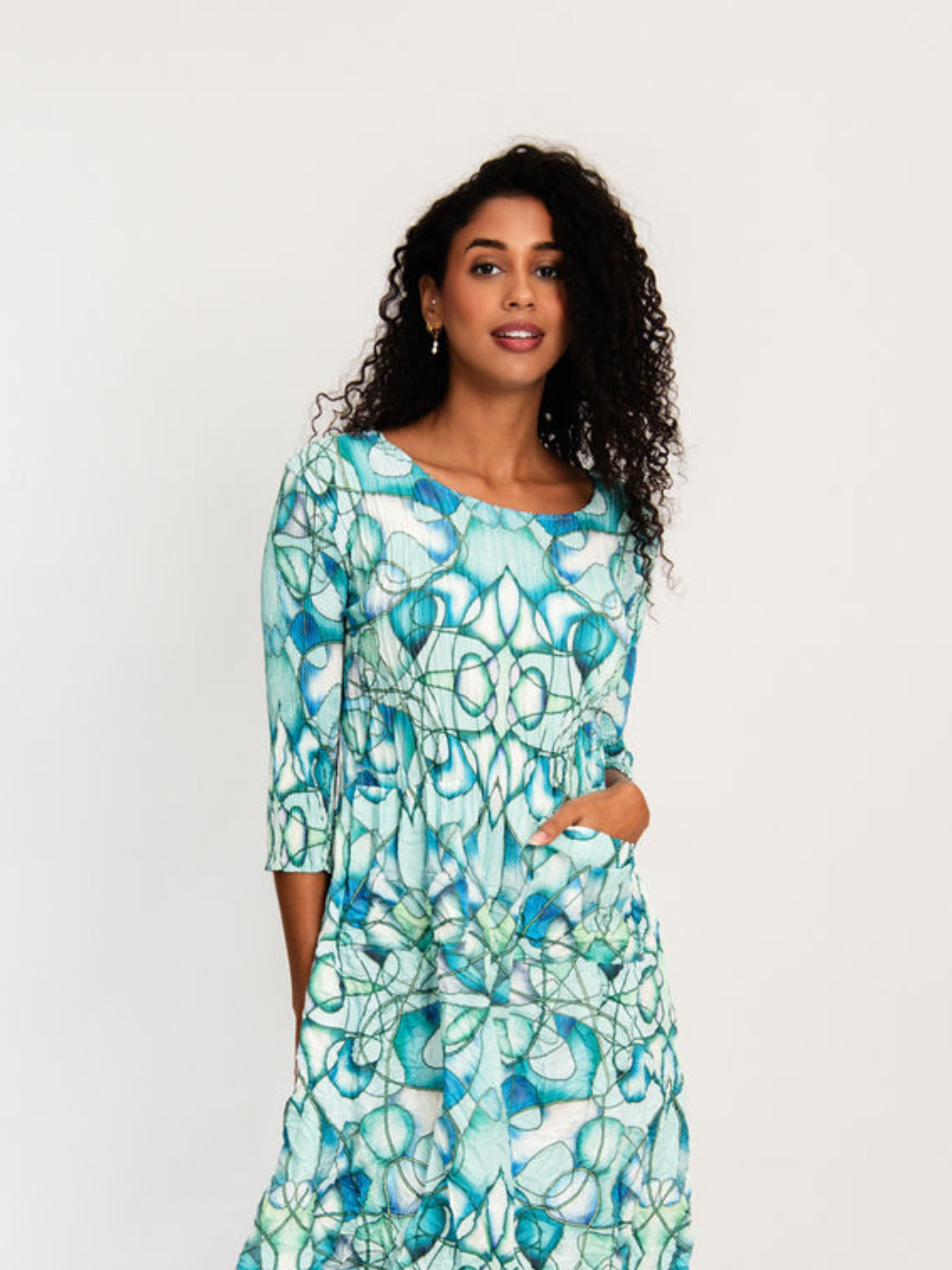 3/4 Sleeve Smash Pocket Dress - Prints | SS25