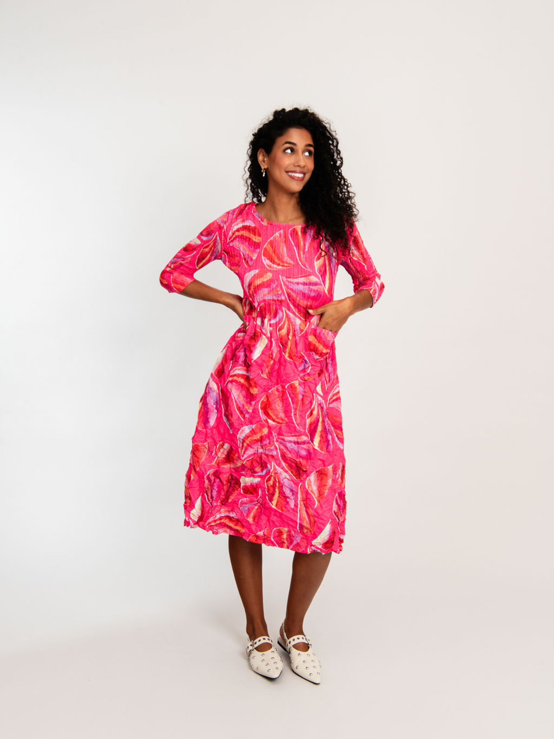 3/4 Sleeve Smash Pocket Dress - Prints | SS25