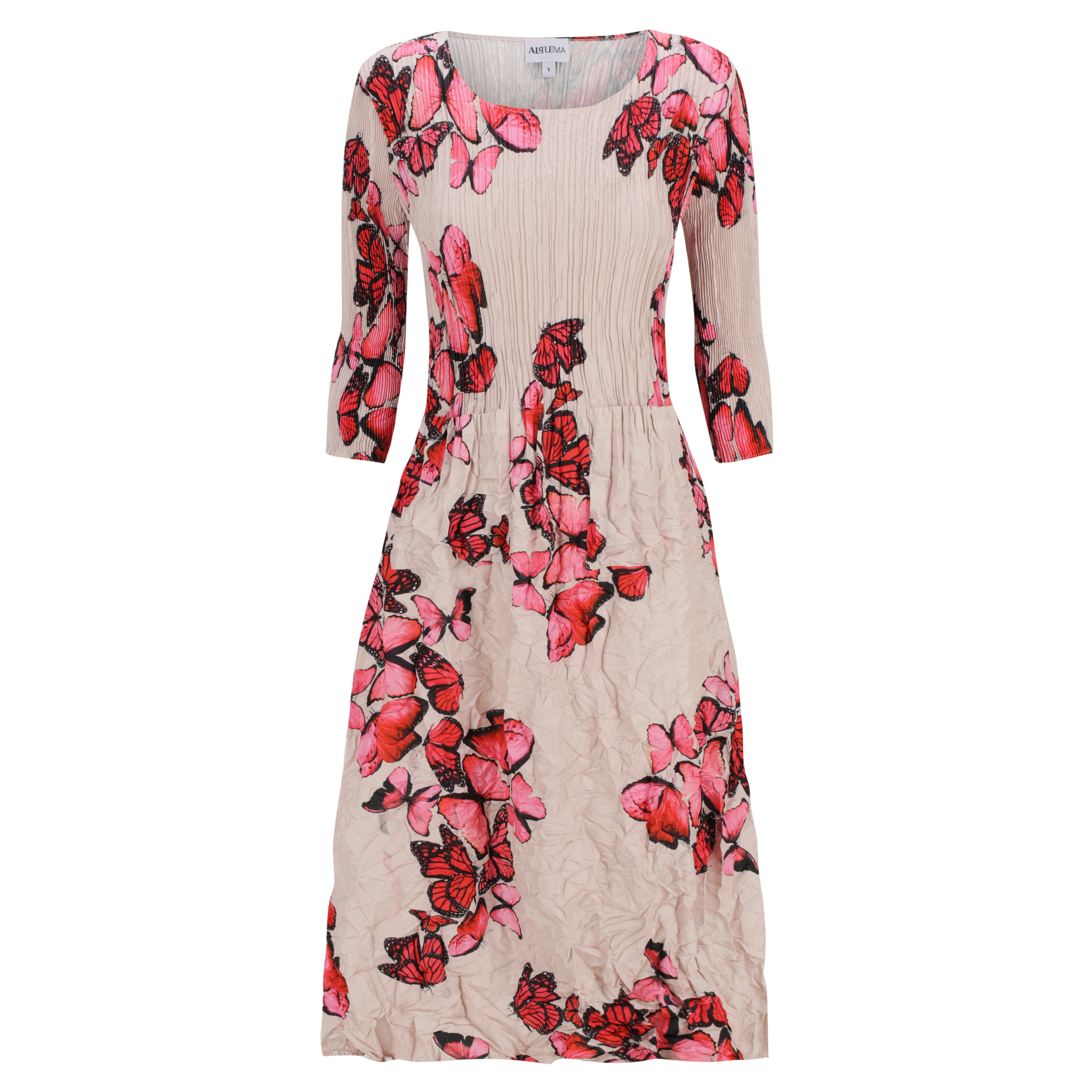 3/4 Sleeve Smash Pocket Dress - Prints