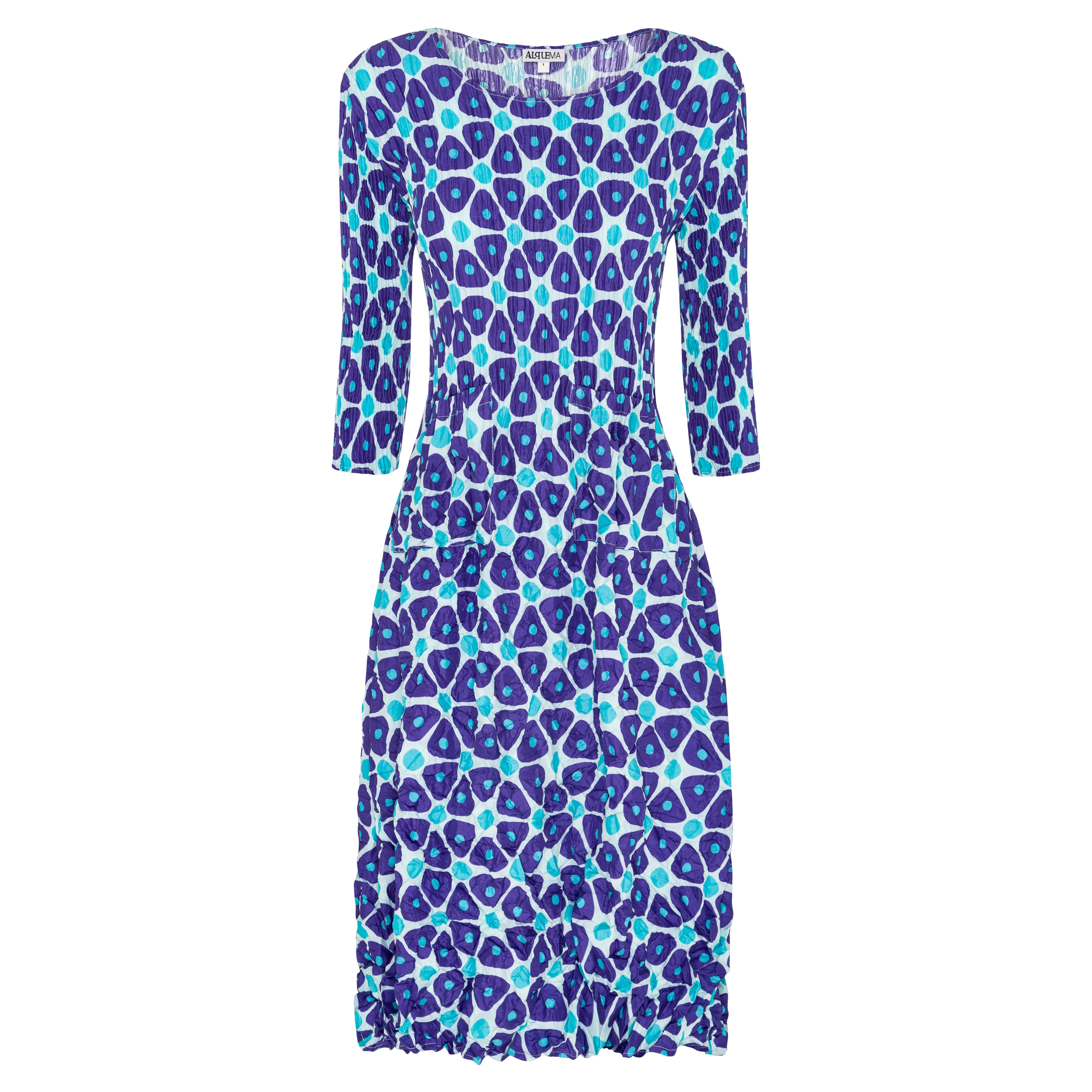 3/4 Sleeve Smash Pocket Dress - Prints