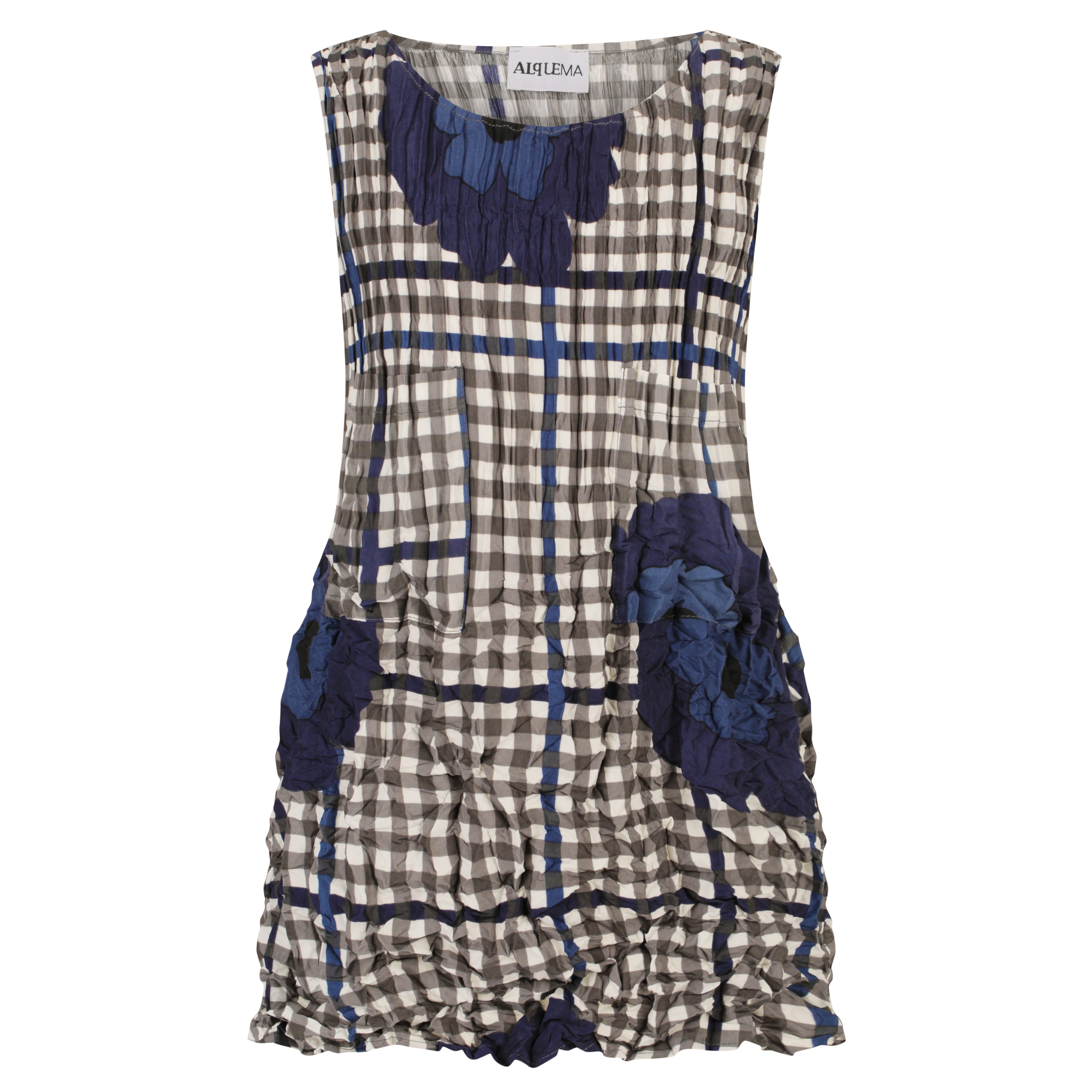 NEW | Mini Smash Pocket Dress | Indigo Flower Spot Check