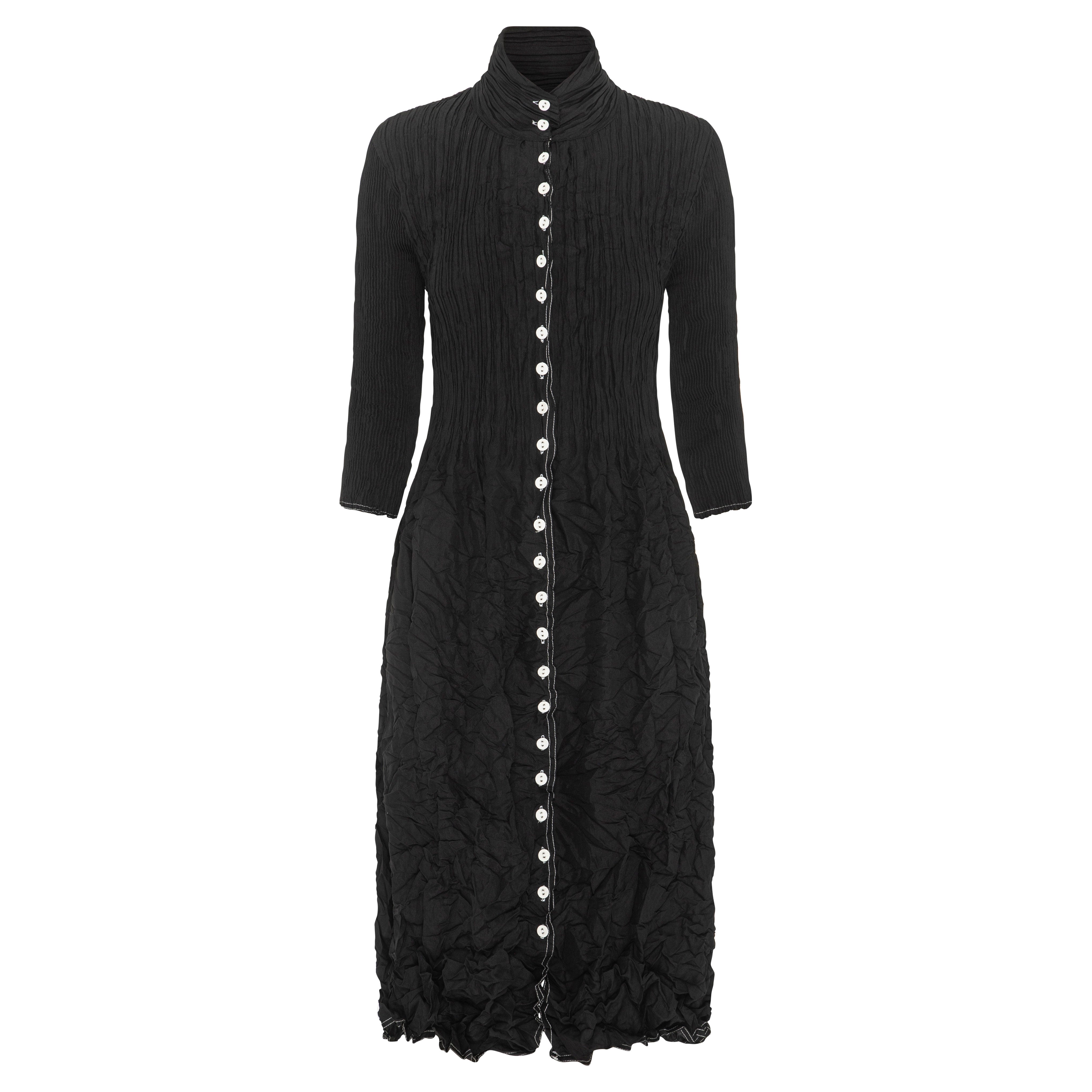 Suede Nehru Coat Dress